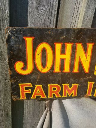 Old vintage John Deere Farm Equipment metal sign gas station barn tractor 4