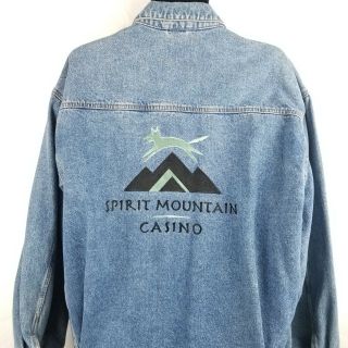 Vintage Spirit Mountain Casino Oregon Grande Ronde Jean Trucker Denim Jacket Xl