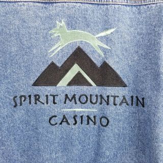 Vintage Spirit Mountain Casino Oregon Grande Ronde Jean Trucker Denim Jacket XL 3