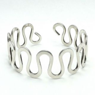 Vintage Ed Levin Sterling Silver Hand Forged Cuff Bangle Bracelet Sm - Med