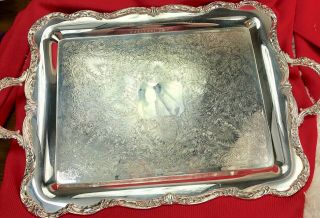 Wm Rogers Silver Plate Large Serving Meat Platter w/ Handles 23 