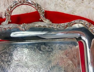 Wm Rogers Silver Plate Large Serving Meat Platter w/ Handles 23 