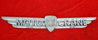 Rare Vintage Pre - War Universal Lorain Moto Crane Front Emblem