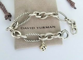 David Yurman Rare 18K Gold & Silver Figaro Chain Link Bracelet - Stunning 2