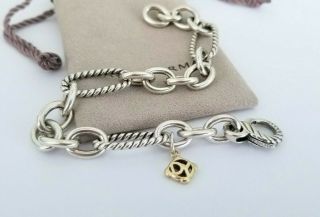David Yurman Rare 18K Gold & Silver Figaro Chain Link Bracelet - Stunning 3