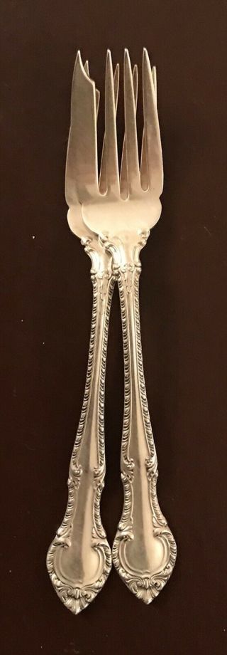 English Gadroon By Gorham Sterling Silver 2 Salad Forks 6 1/4” - No Monogram