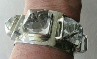 Rare Stephen Dweck Sterling Silver Crystal Jeweled Cuff Bracelet Wow