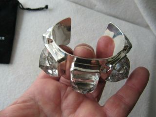 Rare Stephen Dweck Sterling Silver Crystal Jeweled Cuff Bracelet Wow 2