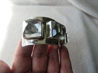 Rare Stephen Dweck Sterling Silver Crystal Jeweled Cuff Bracelet Wow 6