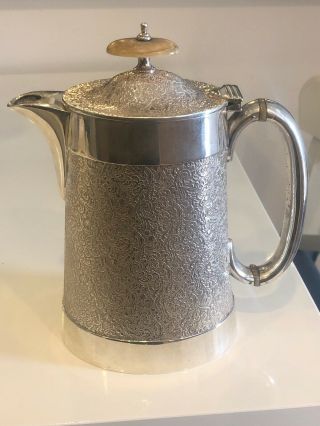 Antique C19 Victorian Mappin & Webb Silver Plate Tea Coffee Pot Circa 1870 H20cm