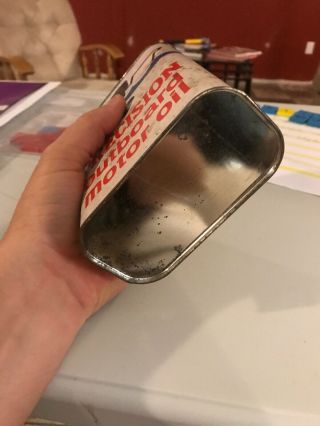 Vintage Precision Outboard Motor Oil Can Great Graphics Rare Flat Quart 6