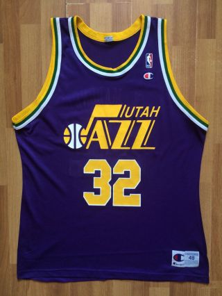 Utah Jazz Karl Malone 32 Vintage Champion Nba Basketball Jersey Shirt