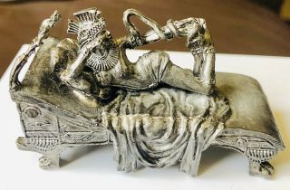 Very Rare Vintage Silver/pewter Egyptian Goddess/queen Miniature Figurine