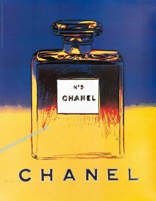 Vintage Pop Art Poster Chanel N5 Perfume Andy Warhol 22x29 Inch Version