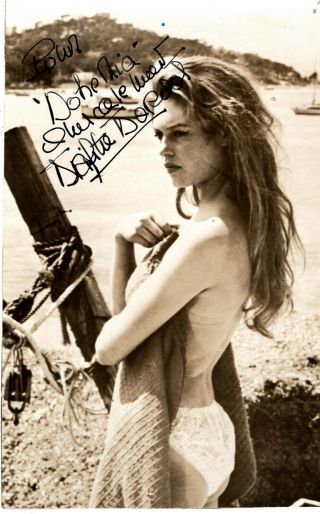 French Icon,  Actress Brigitte Bardot,  Signed Vintage Candid Photo