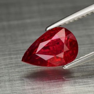 Rare 2.  02ct 10x6.  7mm Pear Natural Unheated Untreated Red Ruby,  Mozambique
