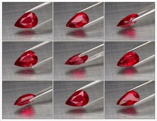 Rare 2.  02ct 10x6.  7mm Pear Natural Unheated Untreated Red Ruby,  Mozambique 2