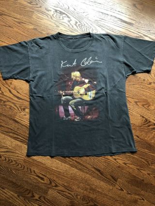 Vintage Kurt Cobain Nirvana Tee T Shirt Size Xl Single Stitch Vtg