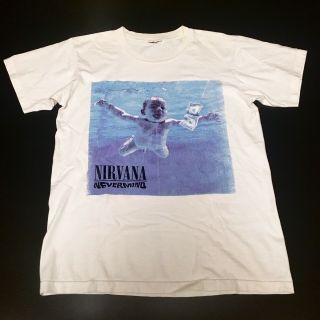 Vintage 90s Nirvana Never Mind T Shirt White Rock Band Concert Tour Tee
