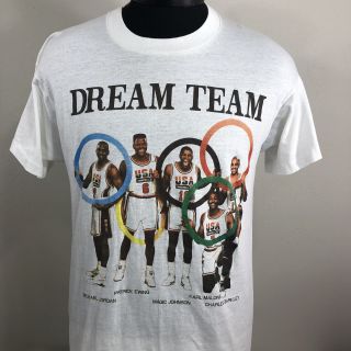 Vtg 1992 Dream Team T Shirt Screen Stars 50/50 Usa Basketball Olympic 90s Jordan