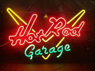 Vintage Car Hot Rod Garage Bar Lamp Pub Neon Light Sign 19  X15 "