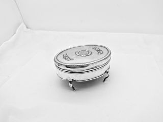 Antique 1908 William Comyns London Sterling Silver Footed Jewelry Trinket Box