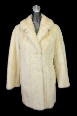Vintage Womens Blonde Mink Fur Dress Coat Occasion Formal Plush M