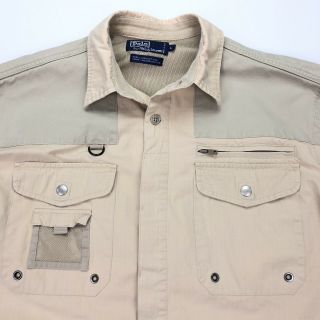 Vintage Polo Ralph Lauren Military Safari Shooting Jacket Khaki Tan • Large 2