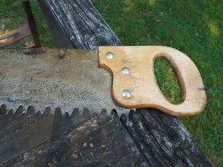 Vintage One Man CROSS CUT LOGGING SAW 42 inch.  With helpers handle 3