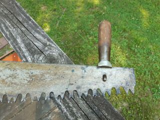 Vintage One Man CROSS CUT LOGGING SAW 42 inch.  With helpers handle 6