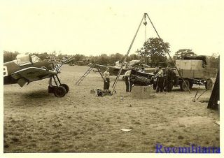 Rare Luftwaffe Me - 109 Fighter Planes Getting Engines Overhauled; 1939 (2)
