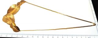 Vintage TRIFARI Gold - tone Snake Chain Leaves Design Necklace Jewellery 7