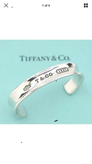Vintage 1997 Tiffany & Co.  925 Sterling Silver Curves Designer Cuff Bracelet