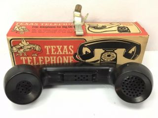 Rare Vintage 1969 Poynter Products TEXAS TELEPHONE w/ Box Toy Gag Gift Japan 6