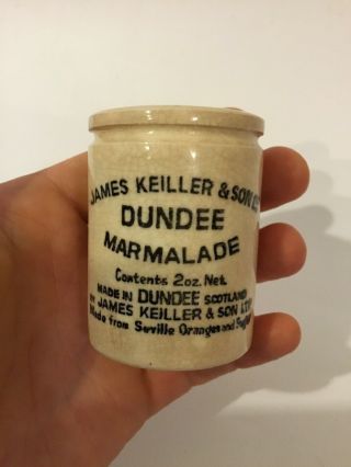 Vintage James Keiller & Son 2 Oz Dundee Orange Marmalade Crock