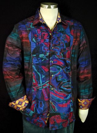 Robert Graham " Dreaming Colors " Nwt $498 Rare Embroidered Limited Edition Xl