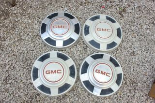 73 - 87 Gmc Dog Dish 10 1/2 " Hubcaps Set Of 4 C15 Pickup Truck Van 1/2 Ton 15 "