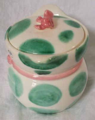 Ceramic Green Dot CAT Cookie Jar Lipper Mann Howard Holt MCM 1950s Vintage Japan 5