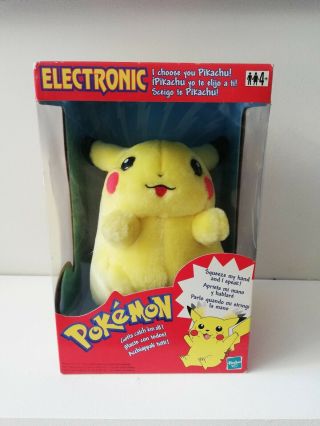 Vtg Pokemon Pikachu Electronic Plush Figure " I Choose You Pikachu” Rare 1999