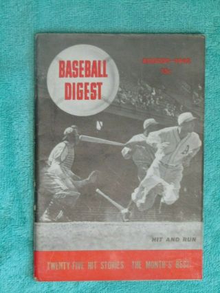 Aug 1942 Baseball Digest 1st Issue Ever Extremely Rare Edition Ex,