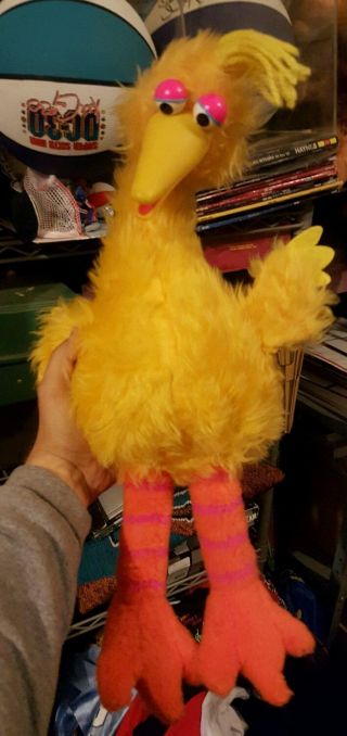 1980 Vtg Gabriel Talking Big Bird Plush Puppet Doll Jim Henson Muppets 22 "