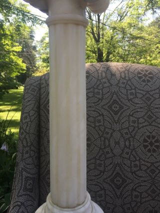 Vintage Neoclassical Italian Alabaster Carved Marble Table Lamp 22” Tall EC 4