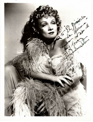 German - American Actress & Singer Marlene Dietrich,  Vintage Signed Studio Photo.