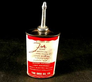 Vintag MARATHON HANDY OILER LEAD TOP TIN CAN GAS OIL Rare Old Advertising 30 - 40s 4