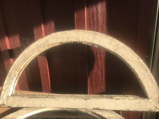 2vintage Architectural Half Circle Wooden Window Frame Decor Project Arch 1920’s