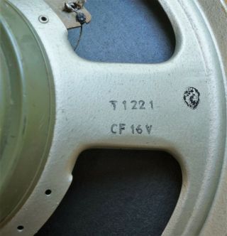 Vintage 1973 Celestion G12M 16 ohm Speaker 25 Watt Green Back 75HZ 3