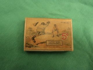 Vintage 1930 ' s or 40 ' s Box of Wooden Matches Support Colored League Baseball 2