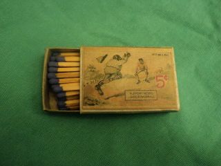 Vintage 1930 ' s or 40 ' s Box of Wooden Matches Support Colored League Baseball 3