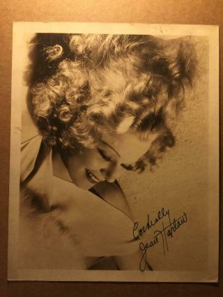 Jean Harlow Rare Early Vintage Signed 8/10 Photo Dinner At Eight