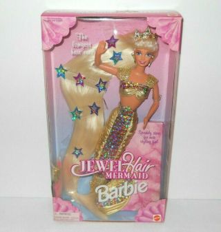 Vintage 1995 Jewel Hair Mermaid Blonde Barbie Doll Mattel 14586